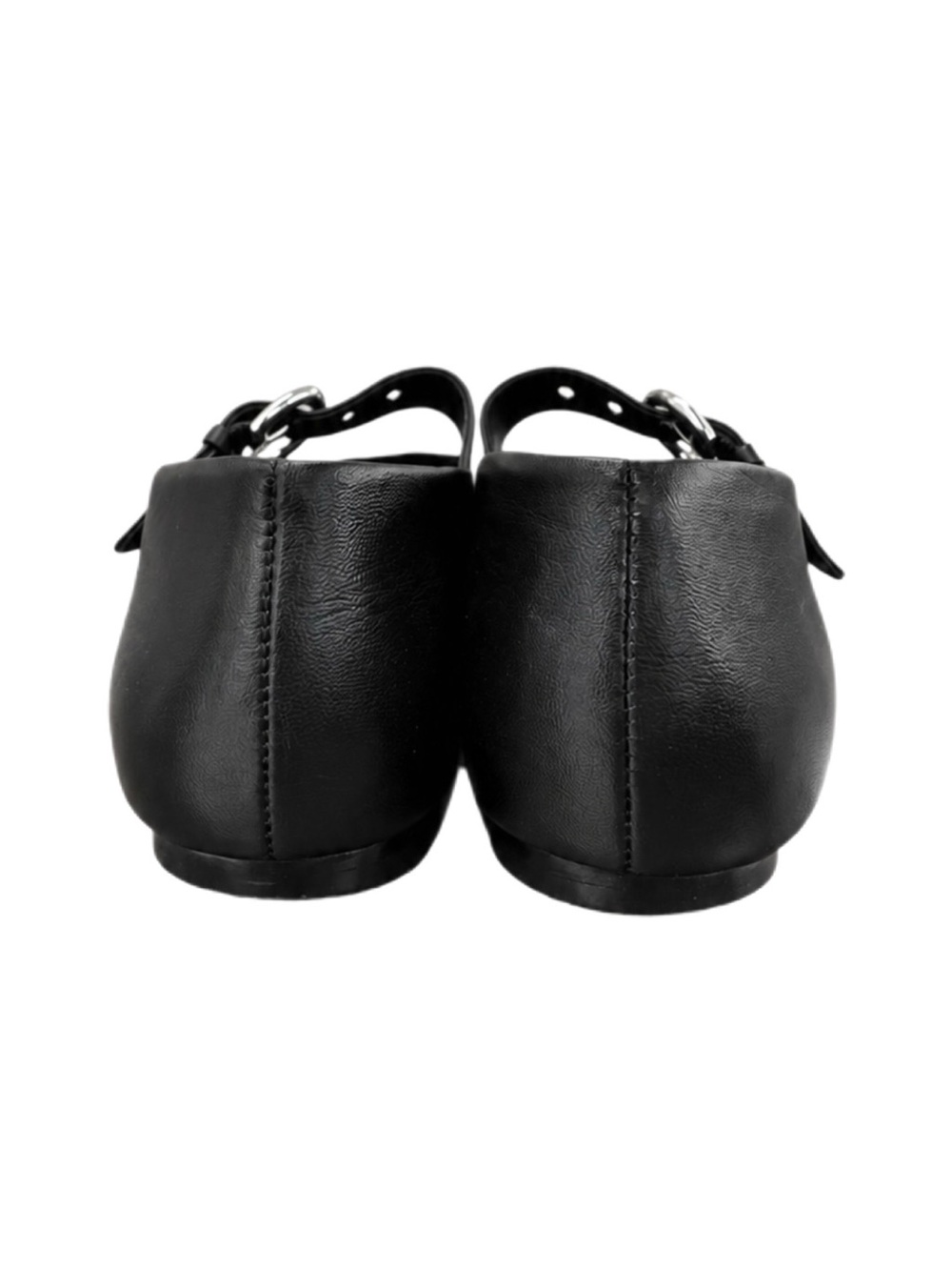 Reformation Bethany Black Leather Mary Jane Ballet Flats Size 8 - Picture 4 of 5
